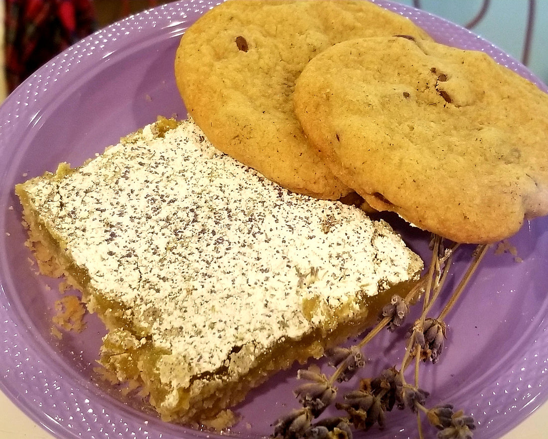 Lavender Lemon Bars, Lavender Chocolate Chip Cookies