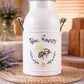 Bee Happy Metal Milk Jug
