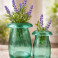 Green Glass Mushroom Bud Vases (Set of 2)